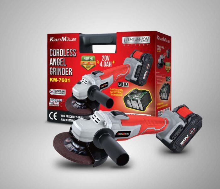 KRAFTMULLER KM-7601 Cordless Angle Grinder - Image 2